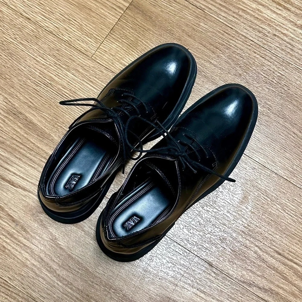 Zara chunky platform Derby shoes